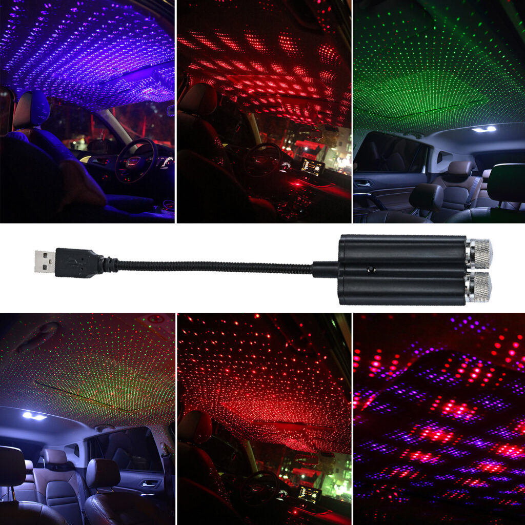3 Lighting Modes USB Starlight Projector Car Roof Star Light Interior