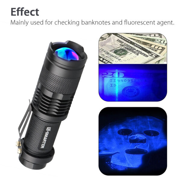 thumbnail image 2 of SE 365nm UV Ultra Violet Blacklight Flashlight – Handheld For Forensic ID, Pet Urine Detection, & Document Verification 2 of 5