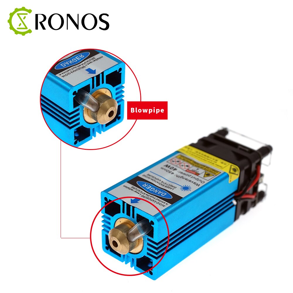 450nm 15W Blue Laser Module With Heatsink – For Laser Cutter & Engraver (Metal Sheet Capable)
