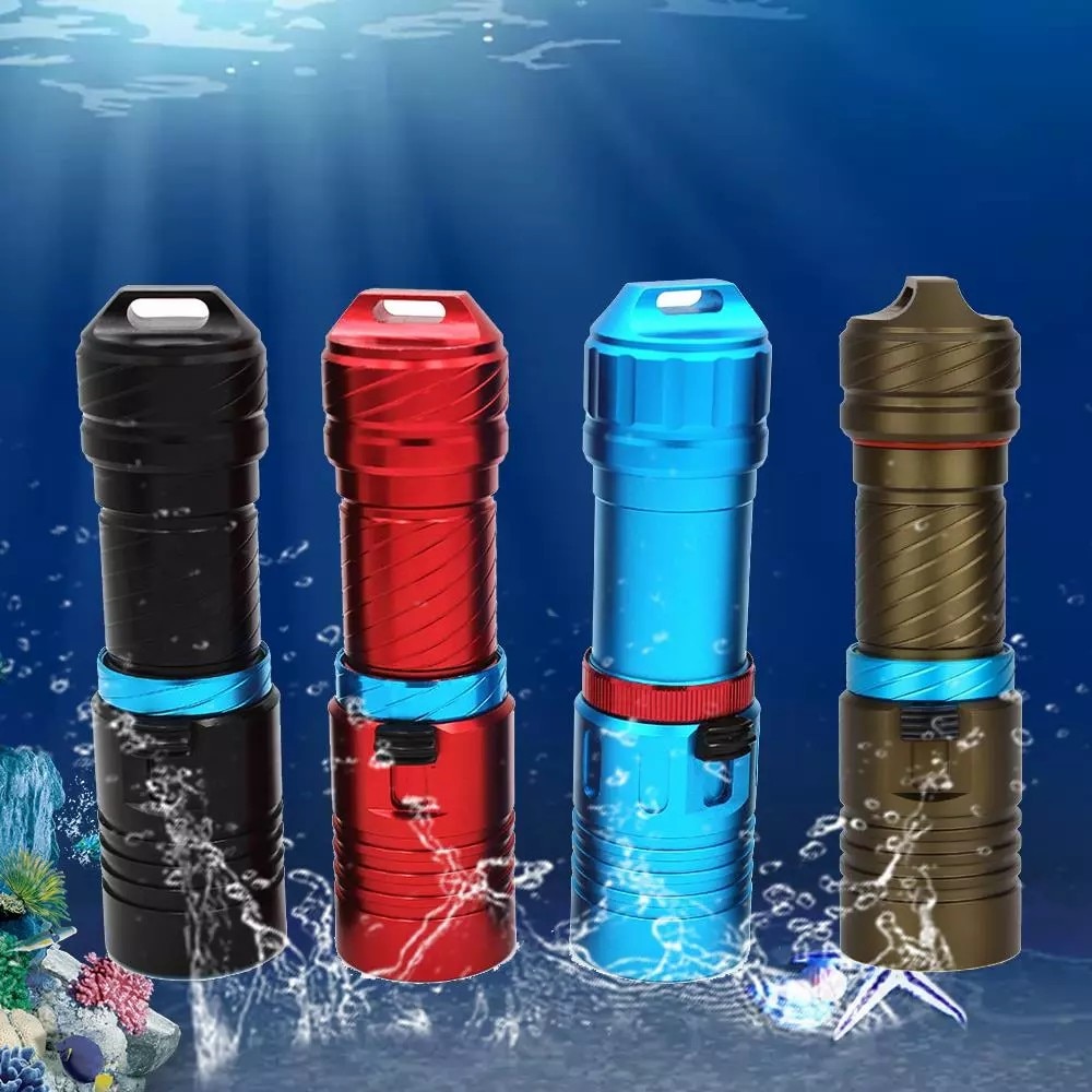 thumbnail image 2 of 200,000 LM LED Diving Flashlight - 200M Waterproof Underwater Scuba Torch With Batteries 2 of 3