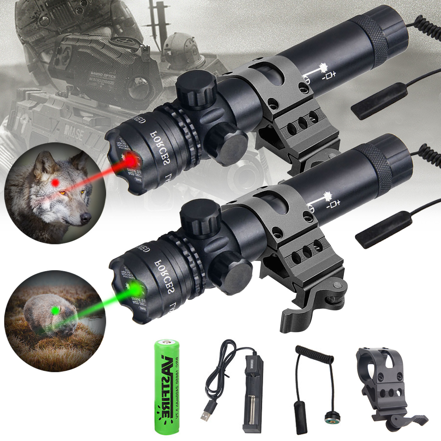 VASTFIRE Green Laser Sight With Remote Switch – Picatinny Rail – 500 Yard Range
