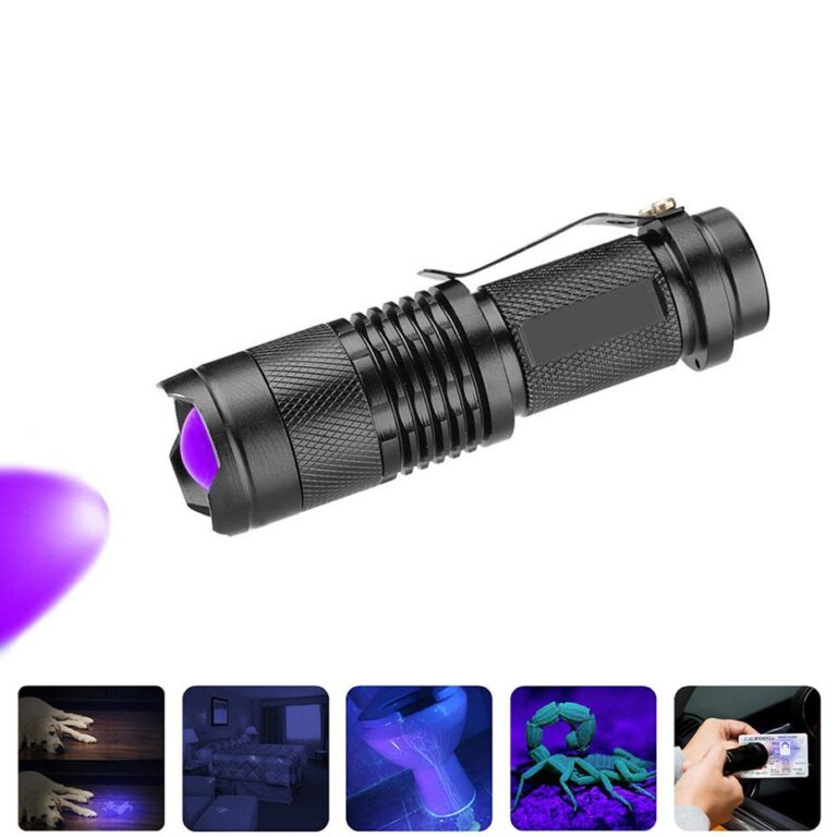 Mini Rechargeable UV Flashlight 5W Detect Scorpion Insect Tracking ...