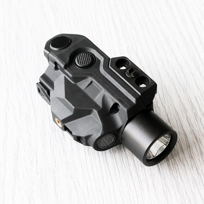 QR-Laser Pistol Light & Red Laser Combo - 500 Lumen Rechargeable Tactical Flashlight With Strobe For Picatinny Rail